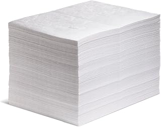 NewPig PIG Oil-Only Absorbent Mat Pads - 200 Count 15x20 Inch, Absorbs 14oz Each, MAT423 Spill Cleanup