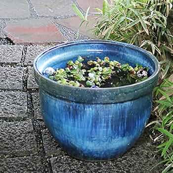 珍品 特大 水鉢 大鉢 花器 大皿 作者不明 直径63cm オブジェ 華やかな花絵柄模様の中型サイズの陶器製火鉢 DC7433 – 古福庵