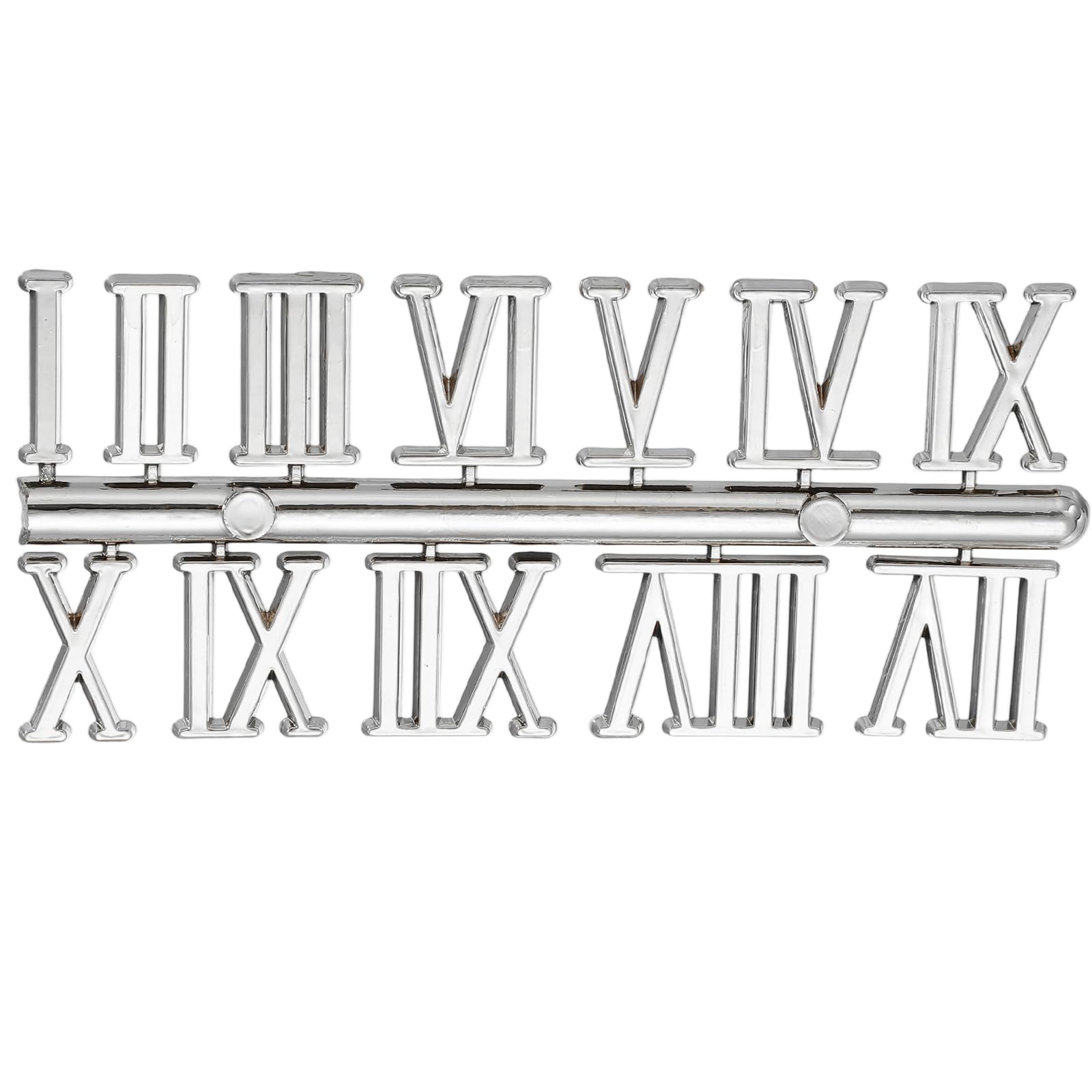 sourcing map 1 Set Clock Numbers, Roman Clock Numbers Kit Parts Digital Making Kits Replacement for Living Bed Room Home Decor, Silver