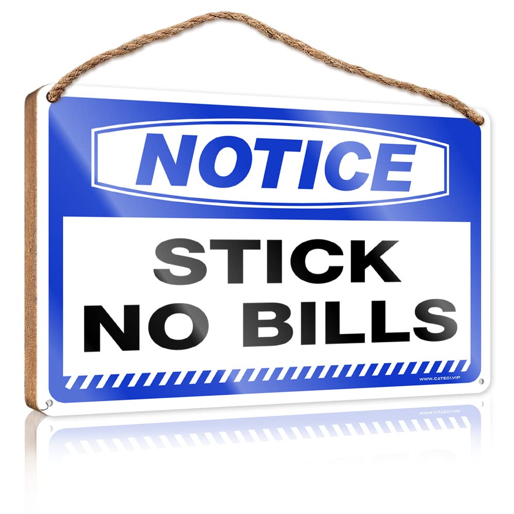 DTHA Door Sign For Bedroom Notice Stick No Bills Wooden Sign Wood For Crafts Signs Work From Home Door Sign(20X30CM)
