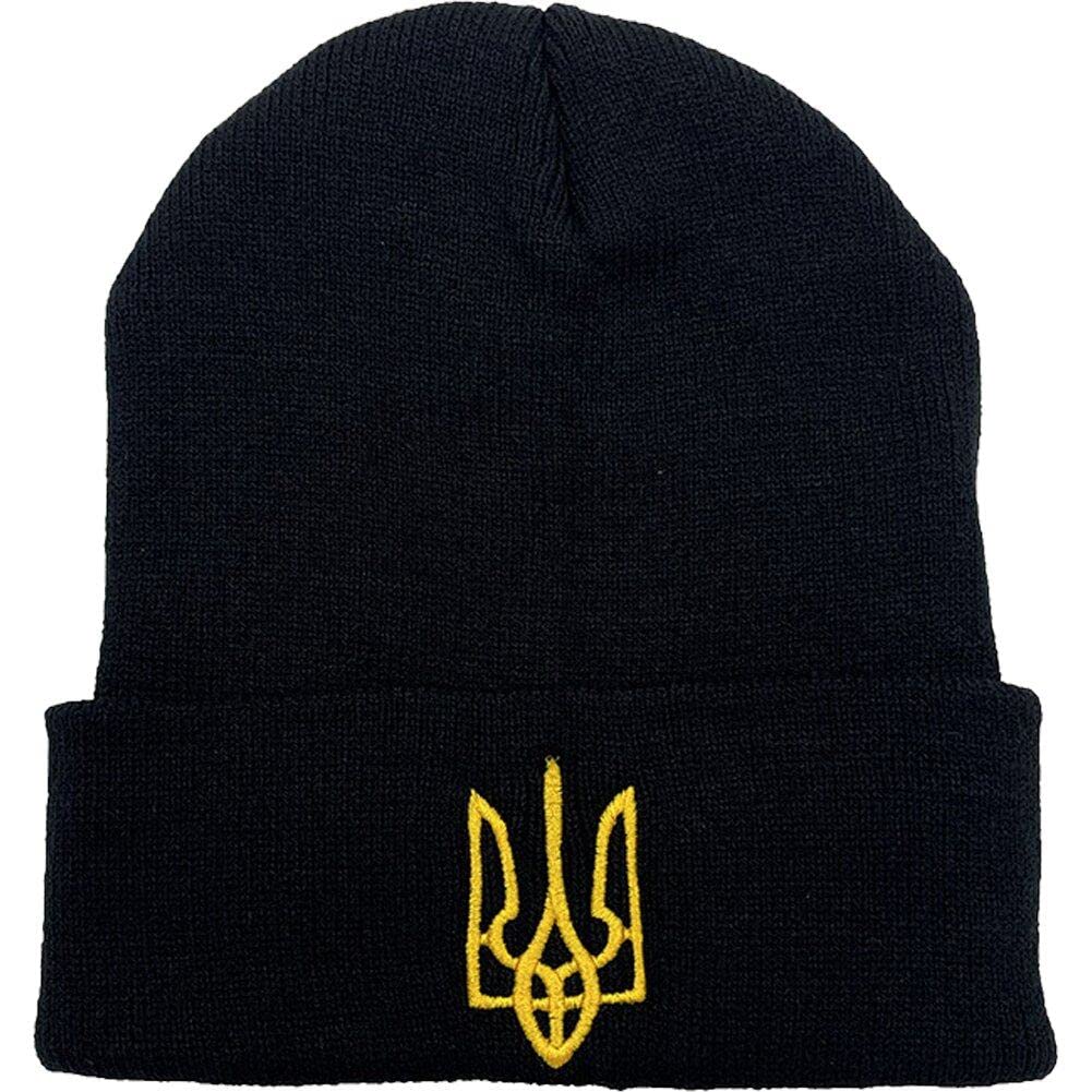 Sanfly Knit Beanie Hat Ukraine Flag Knitted Hat Mens Winter Hats Knitted Cuffed Soft Stretchable Cap Daily Beanie Hat for Men