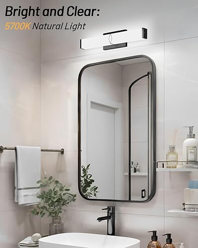 Miniatura 4 de Lámparas de baño sobre espejo, luces modernas de tocador de 16 pulgadas para baño, barra de luz LED regulable de 20 W, 2000 lm, accesorios de