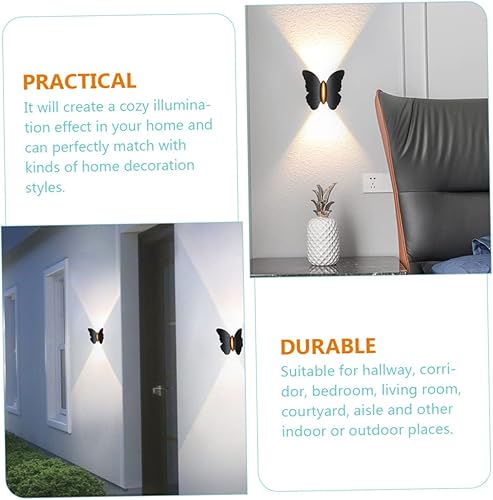 Miniatura 6 de Angoily Lámpara de pared al aire libre de mariposa luz nocturna apliques de baño moderna lámpara de luz LED lámpara de pared lámpara arco iris