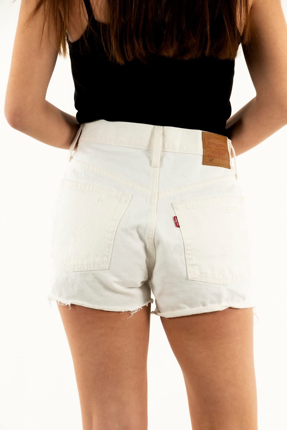 LEVI'S - Szorty damskie 501 z rozdarciami - rozmiar 28