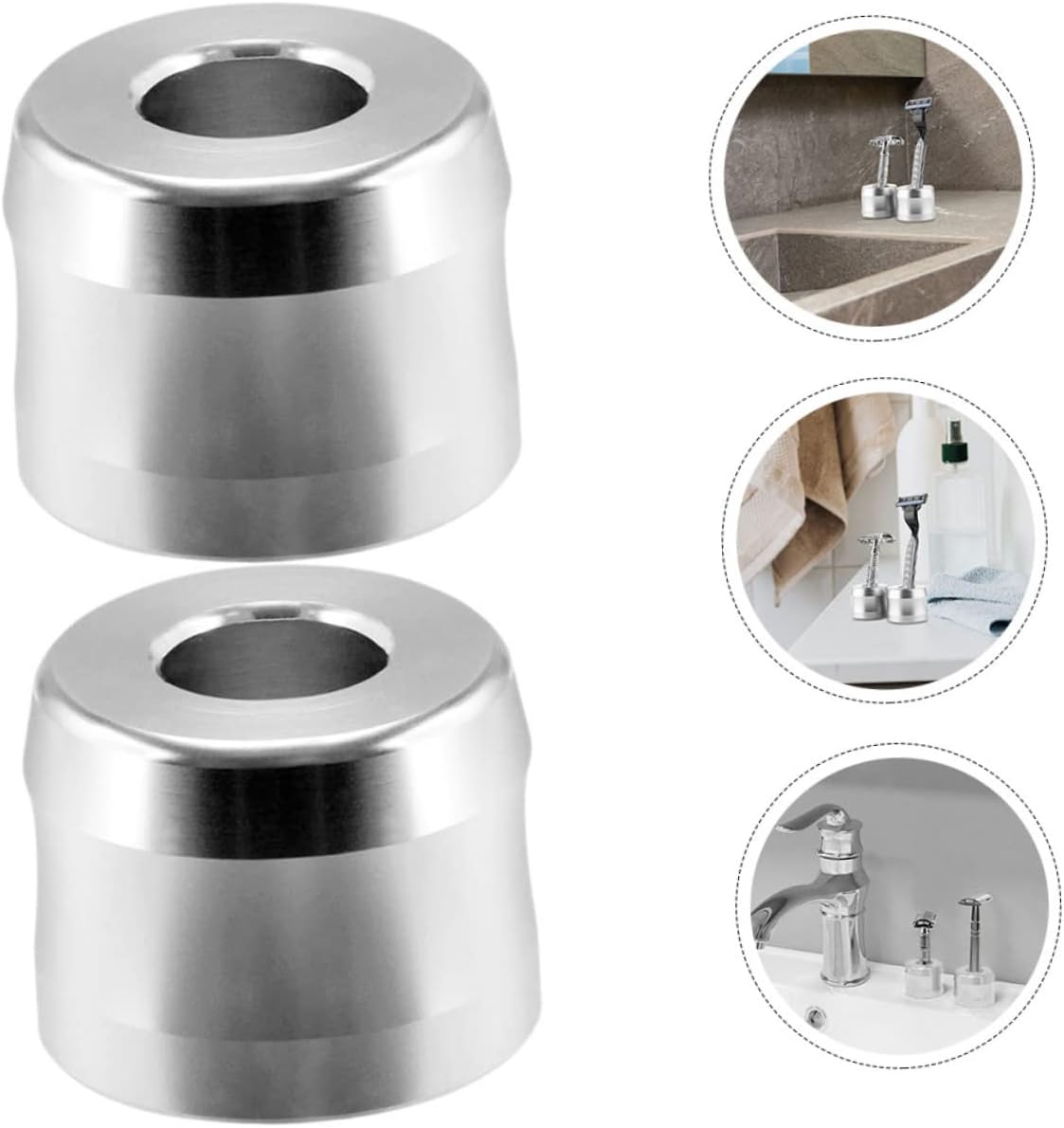 2pcs Aluminium Alloy Razor Stand Slip Resistant Base for Daily Shaving