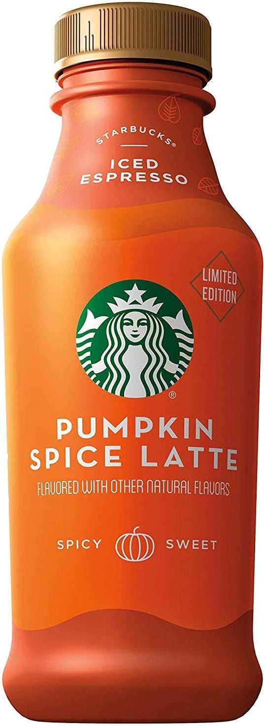 Starbucks Iced Latte, Limited Edition Pumpkin Spice, 14oz, 12 Bottles