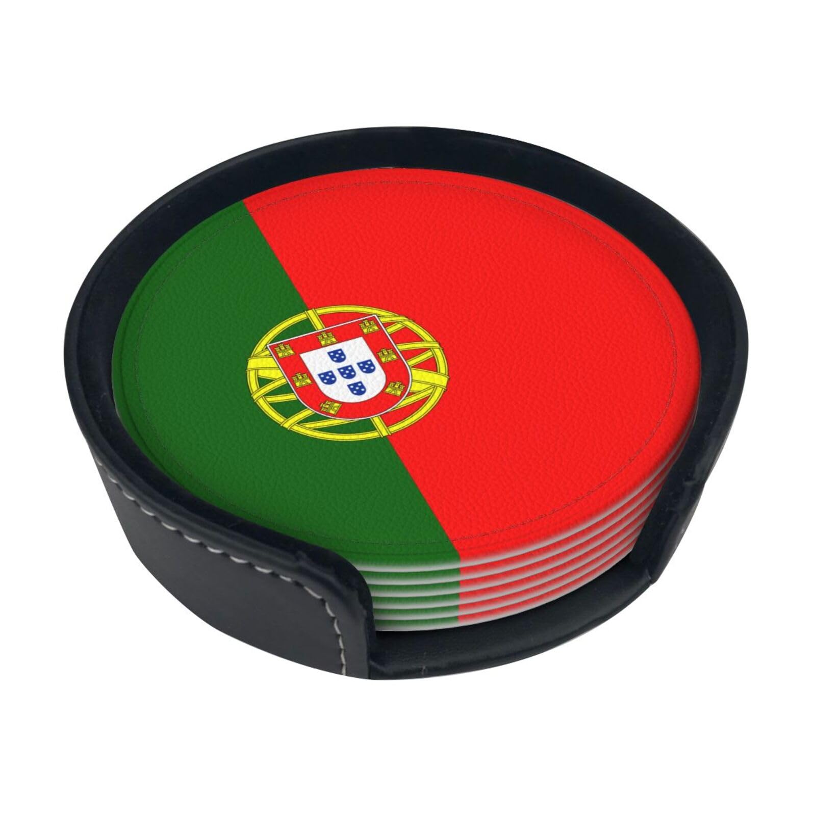 Ggsdaf Portuguese Flag Coasters Suitable For Cafes Beer Bars Coffee Tables Mugs Home And Bar Settings