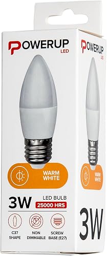 Powerup E27 WW 3W LED Candle Light Bulb
