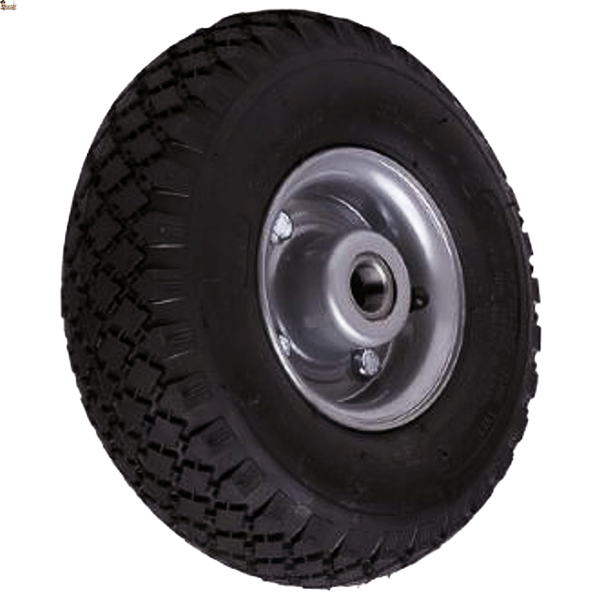 Bricoloco Rueda Carretilla Hinchable neumática Industrial de 4 Lonas 260x85 mm. Eje 20 mm. para Obra, almacén y Transporte. con llanta metálica y rodamientos de Bolas. (1)