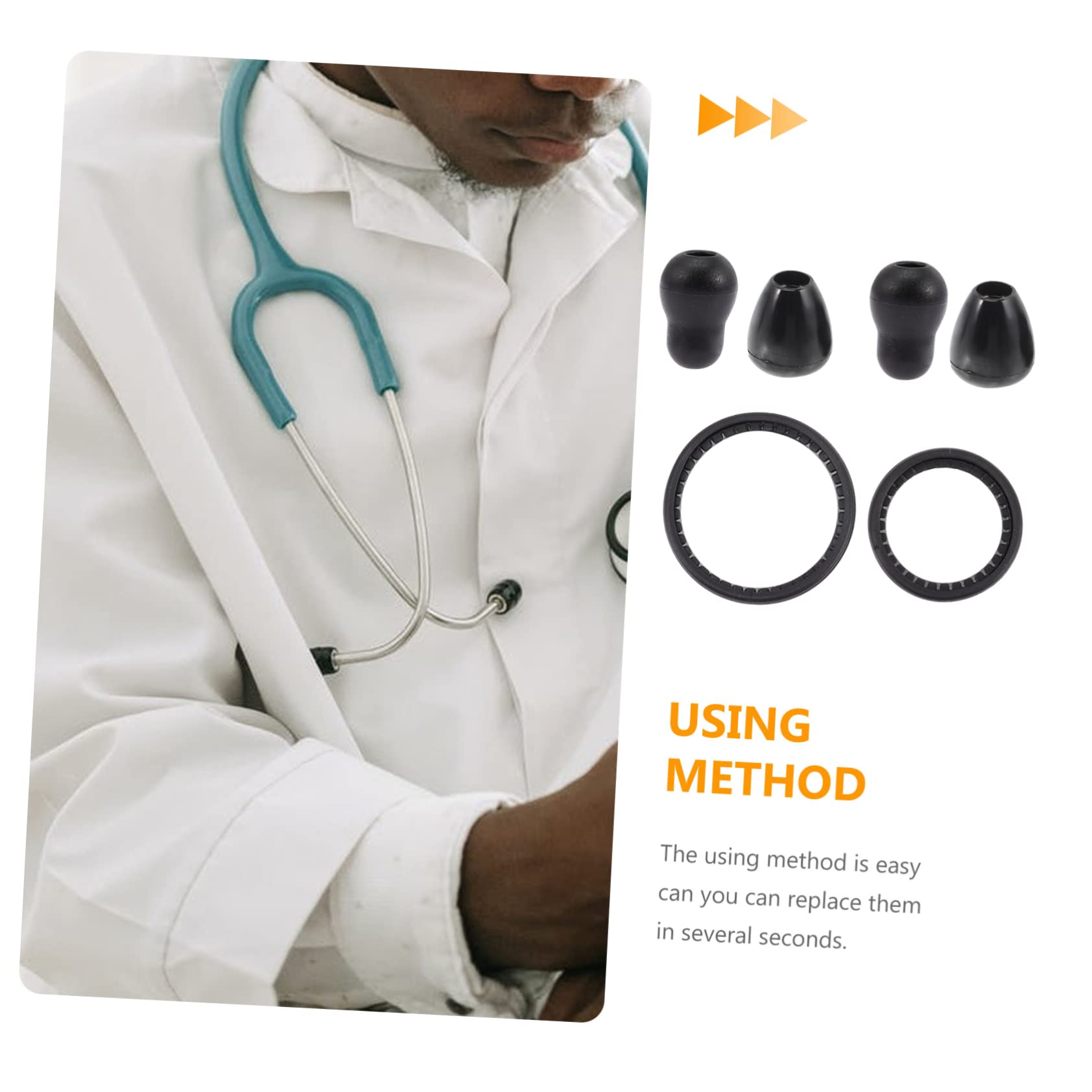 Alipis 4 Set Kit Ricambio per Stetoscopio con Copertura per Auricolari Accessori Medici per Uso Leggeri e Confortevoli Compatibili con Stetoscopi Professionali e Pediatrici