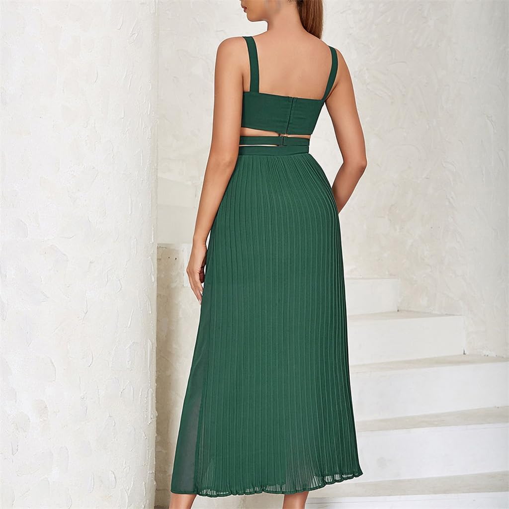 JSEIAJB Sexy Slant Shoulder Models Halter Pleated Long Irregular Slim Dress Women(Small) Gray