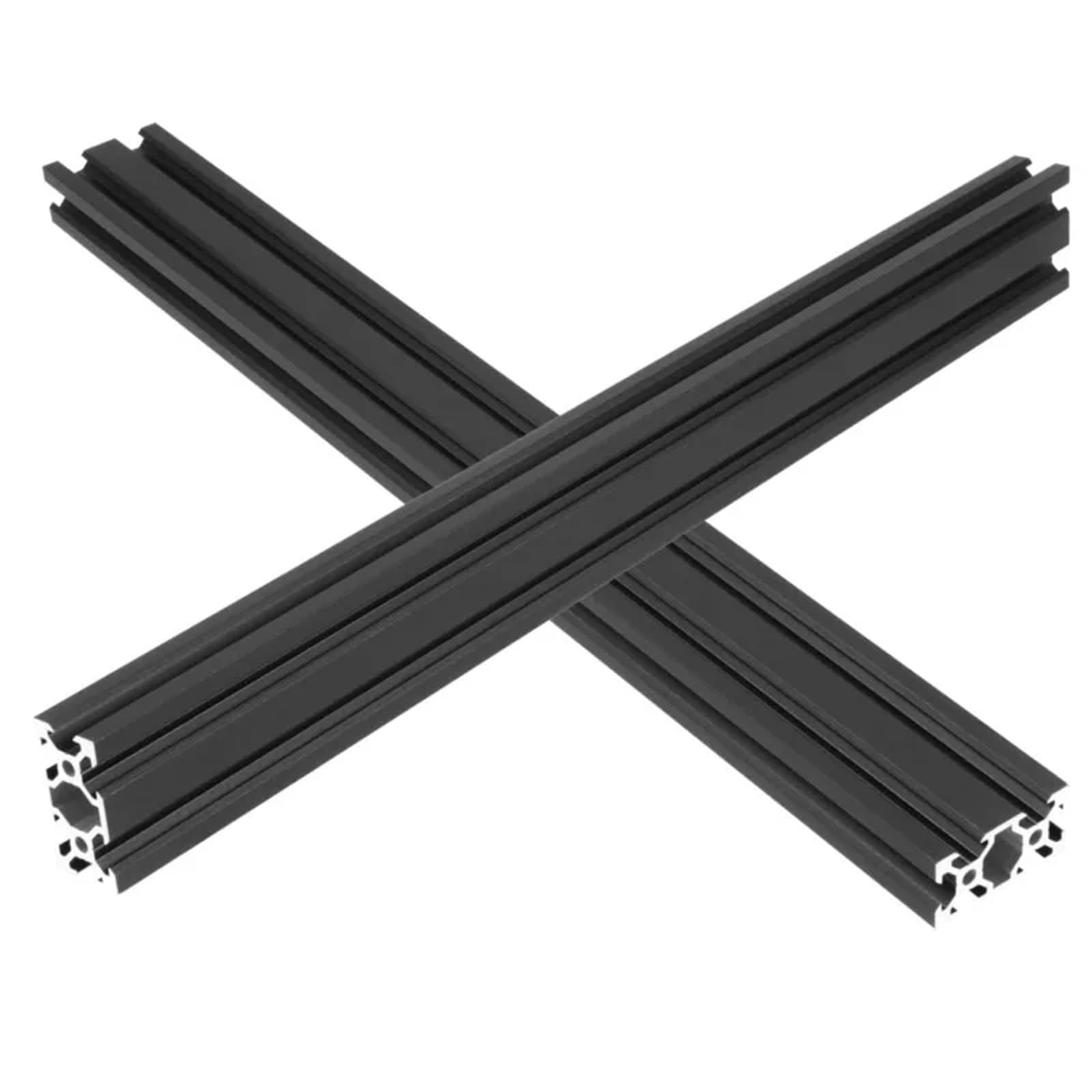 Ranura de perfil de aluminio, Paquete de 4 carriles lineales con ranura en V, perfil aluminio 2040 negro, 100-560mm, bricolaje(300MM)