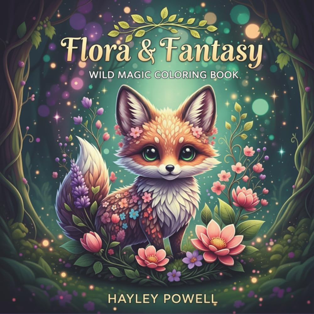 Flora & Fantasy: Wild Magic Coloring Book - 50 Enchanting Creatures Where Nature and Mythology Intertwine - Whimsical Animals Blooming with Leaves, Petals for Adults (Anime Coloring Book)