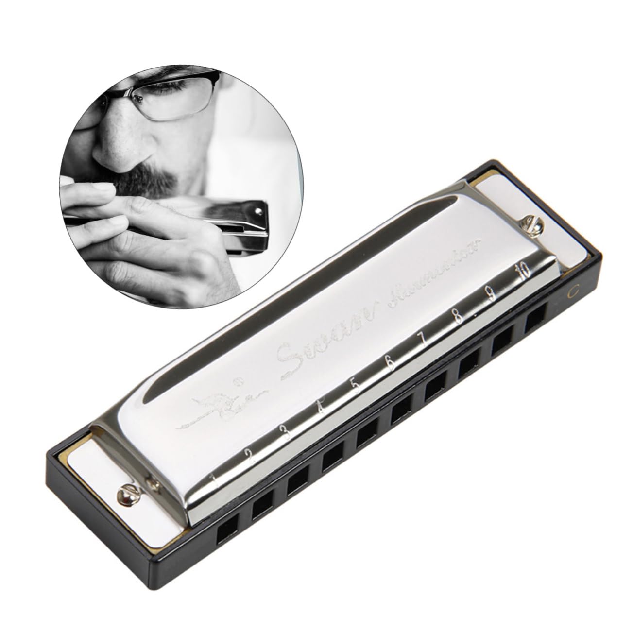 Abaodam 3pièces Harmonica Diatonique c Professionnel De Qualité Pour Musiciens Et Débutants