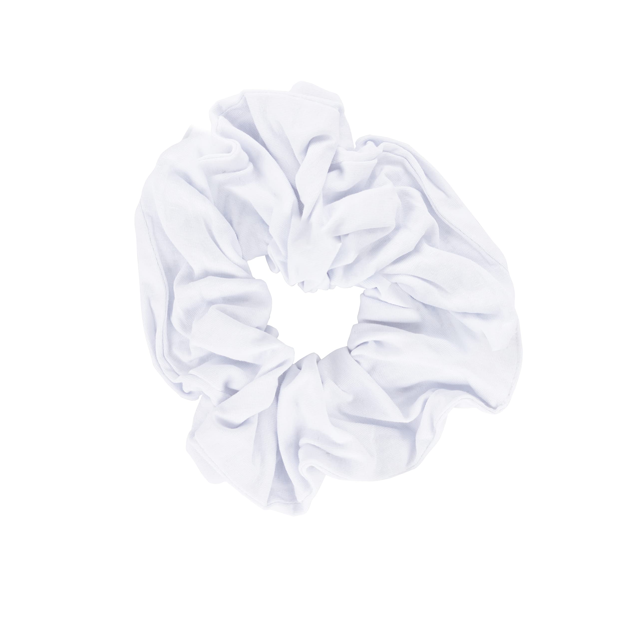 Jumbo Cotton Scrunchie Hair Tie - White