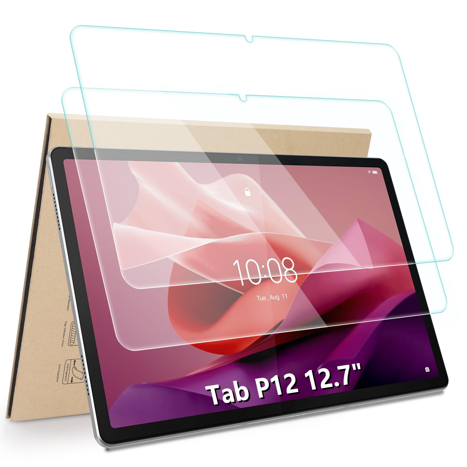 Hianjoo [2-Pack Screen Protector Compatible with Lenovo Idea Tab Pro 2025 / Yoga Tab Plus 2025/ Tab P12 2023 (12.7-Inch), [HD Clarity] [9 Hardness]