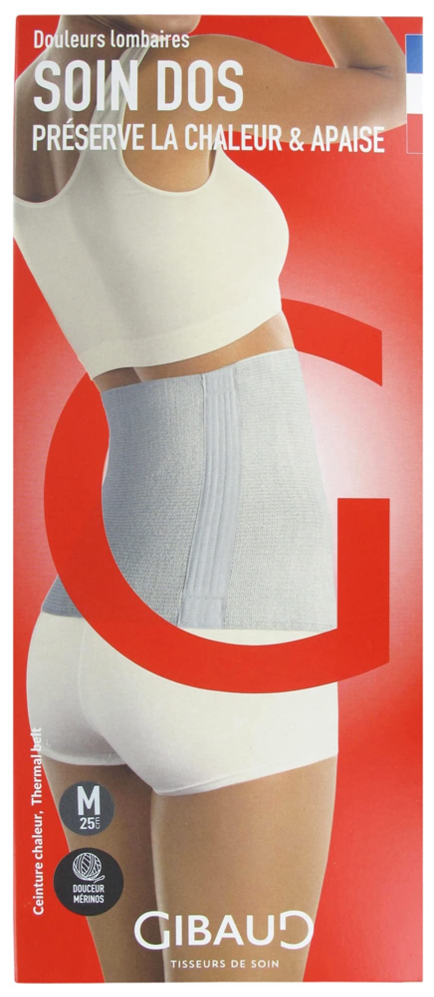 Gibaud Soin Dos Ceinture Chaleur Anthracite Hauteur 25 cm - Taille M