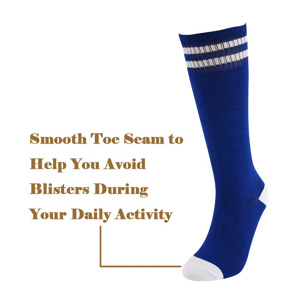 Knee High Socks for Kids, Cotton Soccer Socks for Boys, Girls, Toddlers……, 10 pares azul*5+negro*5, 10 Pairs 10-15 Years