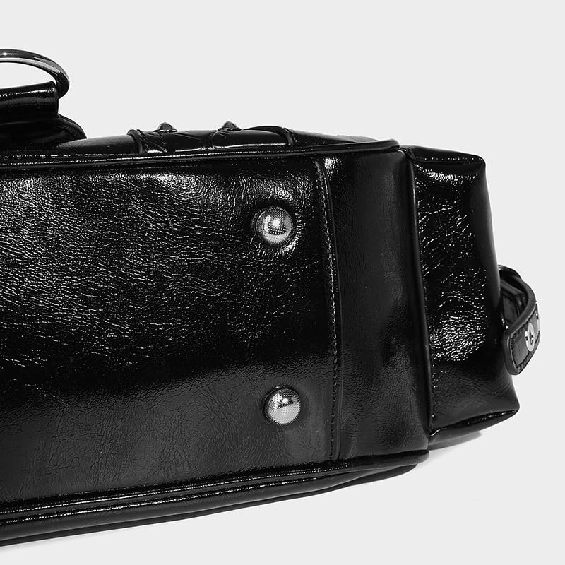 Shoulder Purse for Women, Leather Women's Handbag Y2k Aesthetic Coquette Shoulder Bag Hobo Punk Trendy Ladies Purse4