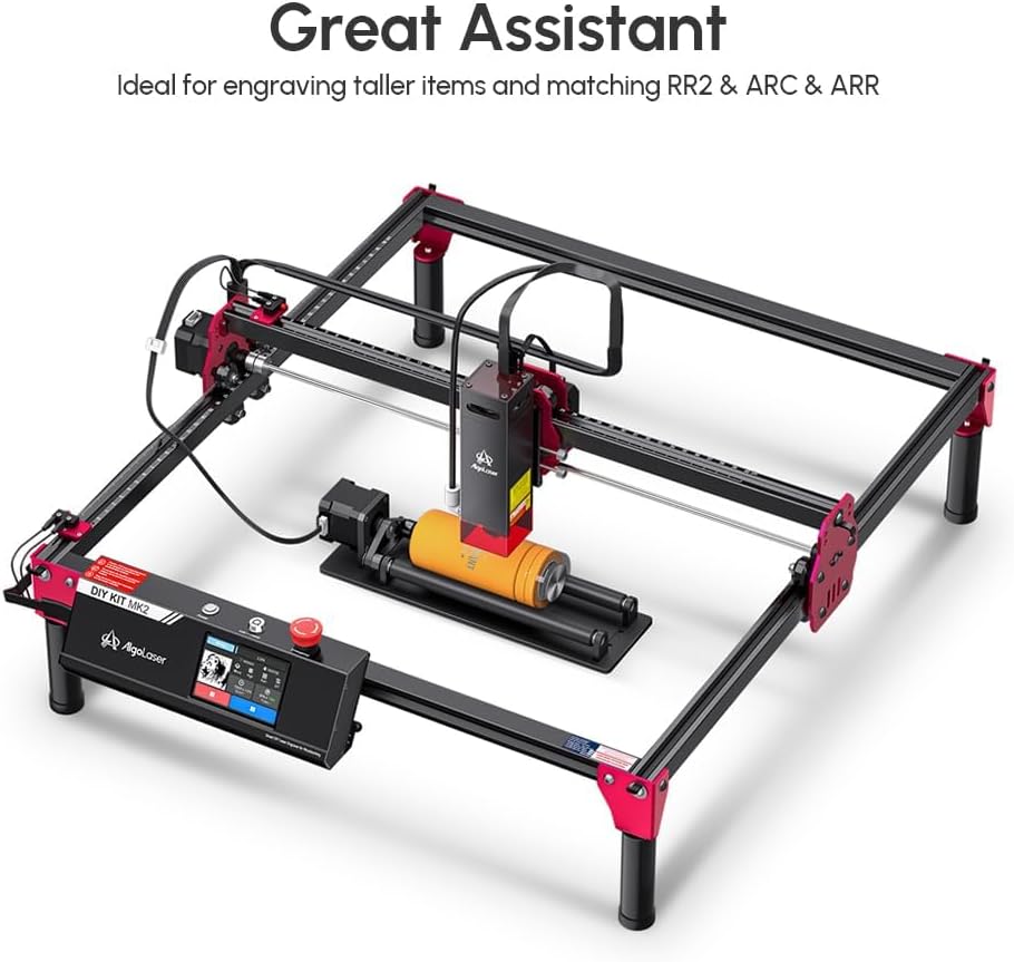 Algolaser Laser Engraver Riser Legs 4 Pcs - 100mm Aluminum Alloy Raiser Feet with Anti-Slip Mat & M6 Threaded Design, Stable Laser Engraver Accessories for Alpha/Delta/DIY KIT