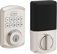 Kwikset Powerbolt 250 Satin Nickel Keyless Deadbolt - 10-Button Keypad, Auto-Lock, Custom User Codes, SmartKey Security