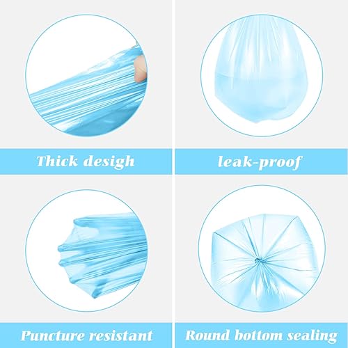 Miniatura 3 de Teivio 1.2 Gallon(Fit 1-1.2 Gal)80 Counts Strong Trash Bags Garbage Bags, Bathroom Trash Can Bin Liners, Small Plastic Bags for home office kitchen,