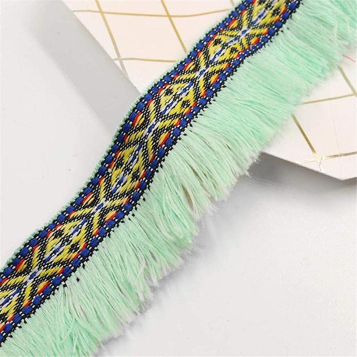 Frange en dentelle brocart jacquard de 10m pour décoration et vêtements