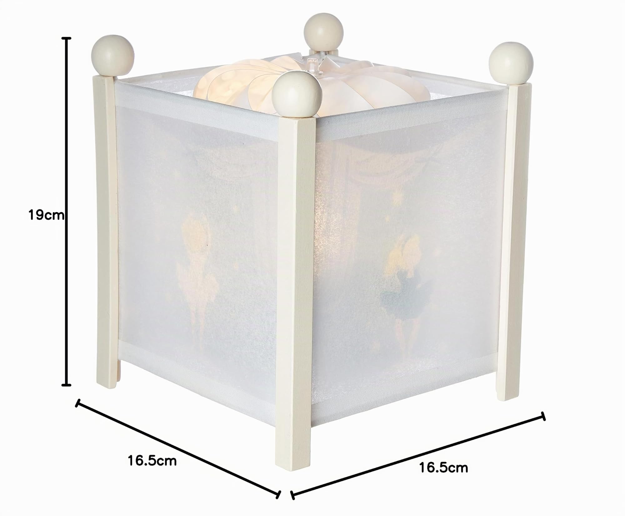 TROUSSELIER - Ballerines - Veilleuse - Lanterne Magique - Idéal Cadeau Enfant - Dessin animé - Lumière rassurante - Couleur Bois Blanc - Ampoule 12V 10W inclue - Prise Elec. EU