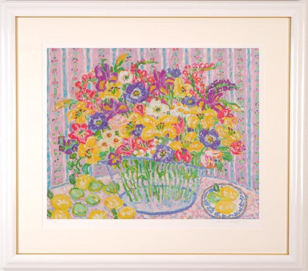 Amazon | レスリー・セイヤー 「ハッピー・リリーズ」 花 絵画 