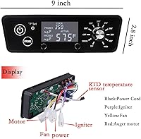 Vista 3 de Kit de termostato de tablero de control digital con pantalla LCD para parrilla ahumadora de pellets Pit Boss Austin XL, piezas de repuesto incluyen