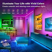 Vista 4 de Tira de luces LED inteligentes de 100 pies, tira de luces RGB que se sincronizan con música con control remoto de 40 teclas, luces LED