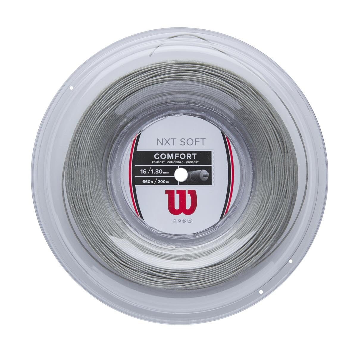 Wilson tennis string NXT Soft 16, For tennis rackets, diameter: 1.30 mm, 200 m, Silver, WR830520316