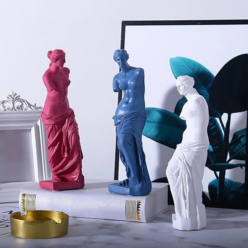 Miniatura 5 de LKXHarleya Estatua de resina de Venus De Milo, mitología griega, diosa afrodita, escultura para decoración del hogar, azul