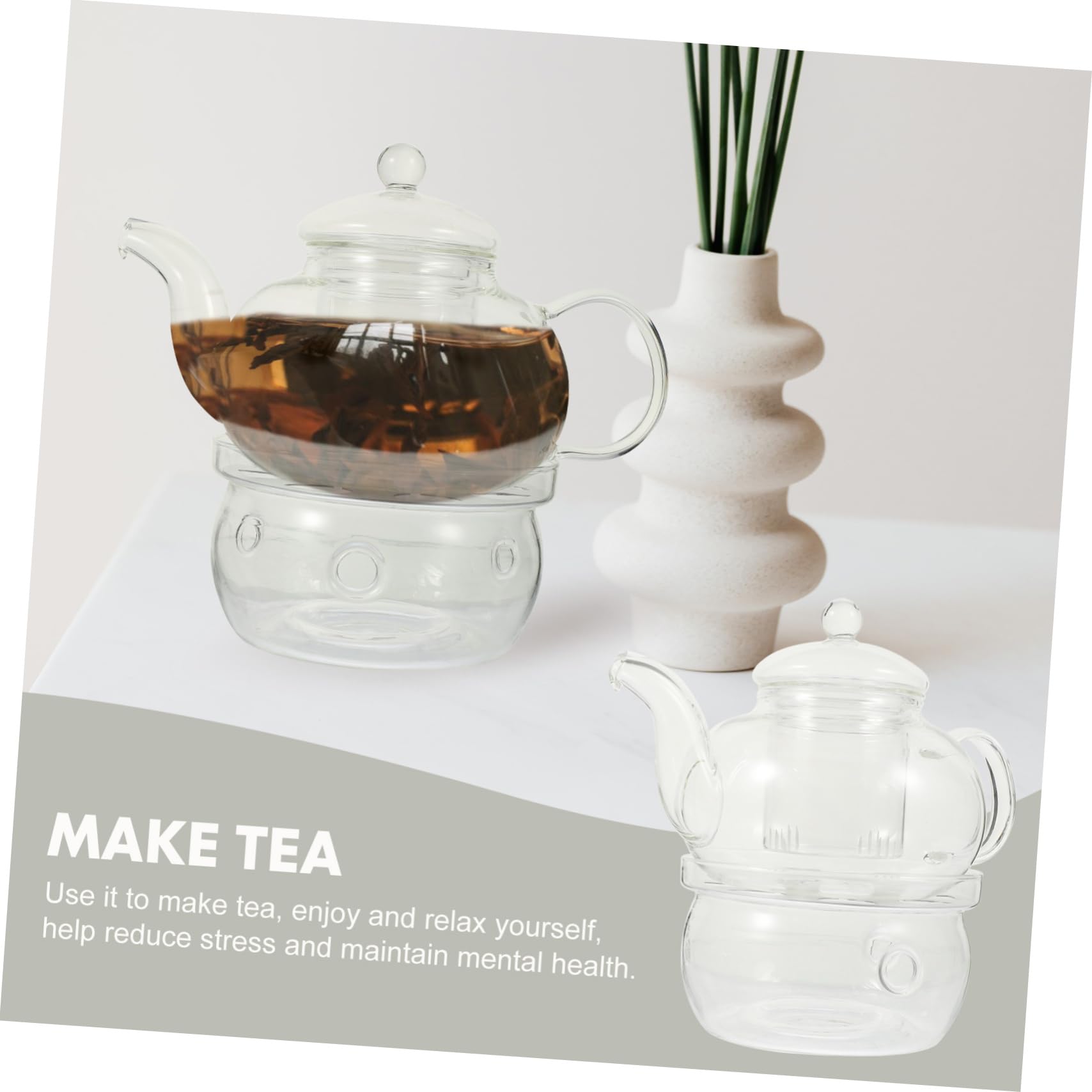 Cabilock Té Con Tetera De Vidrio Colador De Té Accesorios Para Ceremonia De Para Infusiones Salón