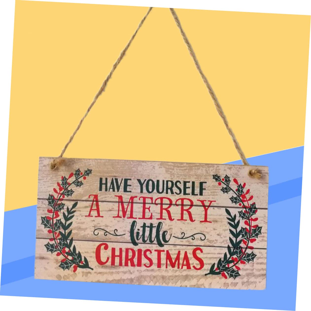 Adorno en Madera Navideño de Puerta 20x10x0,5 Cm para Diseño Brillante y Festivo para Embellecimiento Navidad de Pared