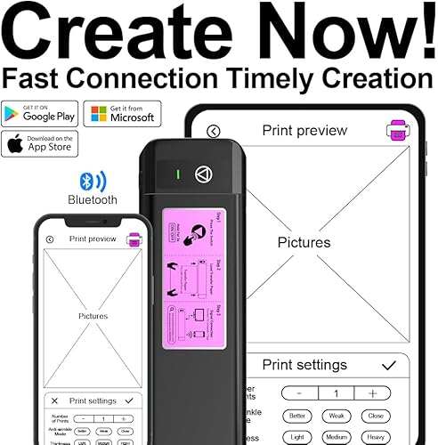 Miniatura 8 de OZER M08Pro - Impresora inalámbrica de plantillas de transferencia de tatuajes, máquina fotocopiadora térmica sin tinta, impresora compacta,