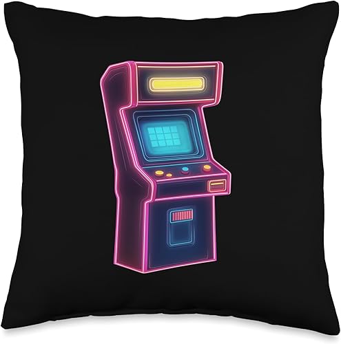 Arcade Machine Vintage 80s 90s Retro Vaporwave Aesthetic Throw Pillow