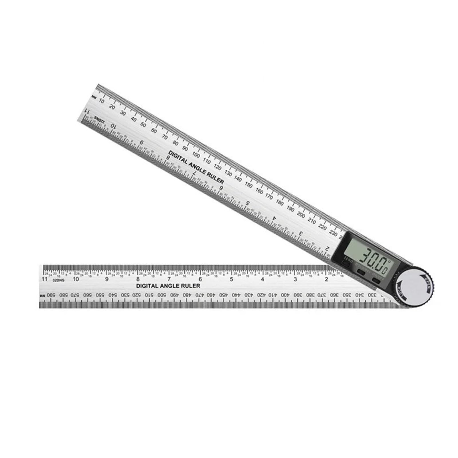Bnvewr 1 Digital Angle Finder, 2 In Digital Angle Meter Inclinometer Multifunctional Ruler Accuracy Electronic Goniometer Protractor For Woodworking,Inclinometer(Steel-300Mm)