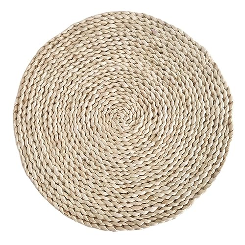 GZSLKSCD Manteles individuales de tejido de cáscara de maíz natural, decoración redonda, duraderos, manteles individuales de ratán trenzado de granja (4 piezas de 50 cm) (6 piezas de 20 cm)