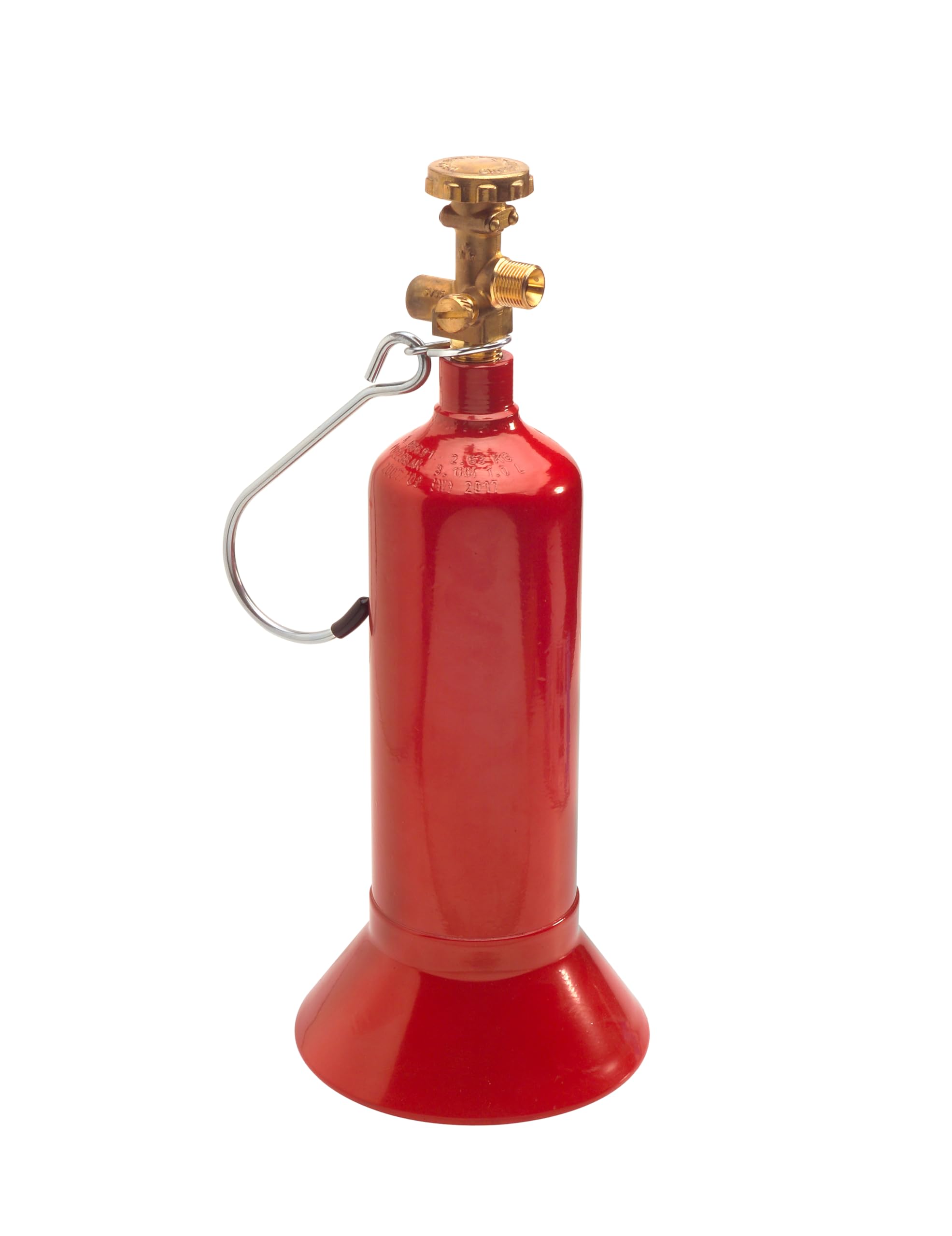 CFH 1‑Liter‑Stahlflasche PG 750 – wiederbefüllbare Propan‑Nachfüllflasche mit 3/8" LH Anschluss, Entlüftungseinrichtung und Aufhängehaken, für Gaslöt‑ und Abflammgeräte, EN 13322‑1