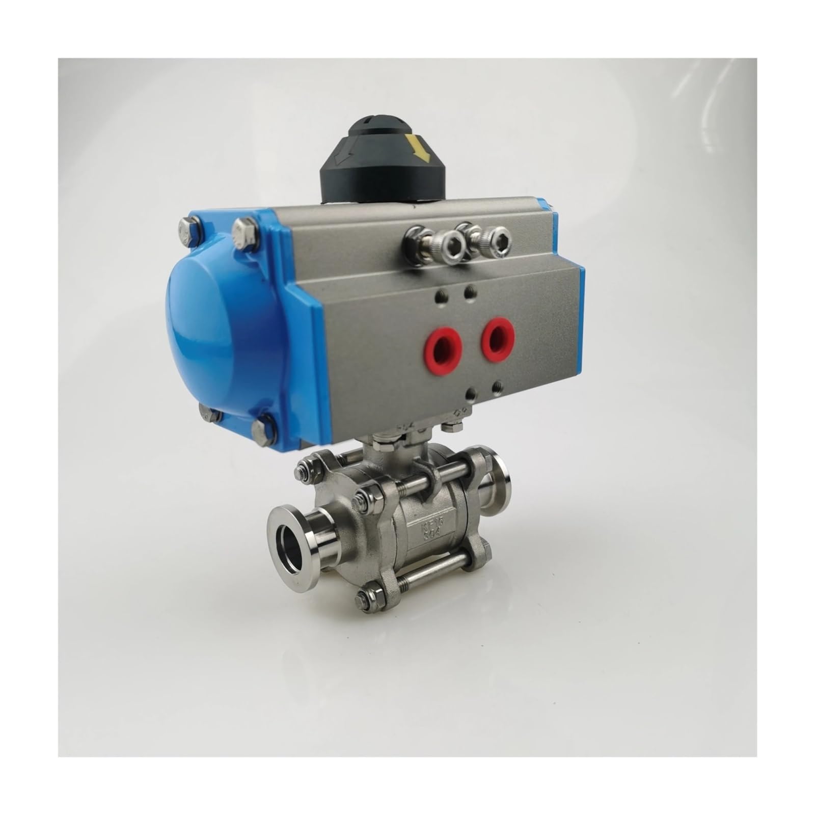 Vanne à boisseau sphérique pneumatique KF40 en acier inoxydable avec bride double