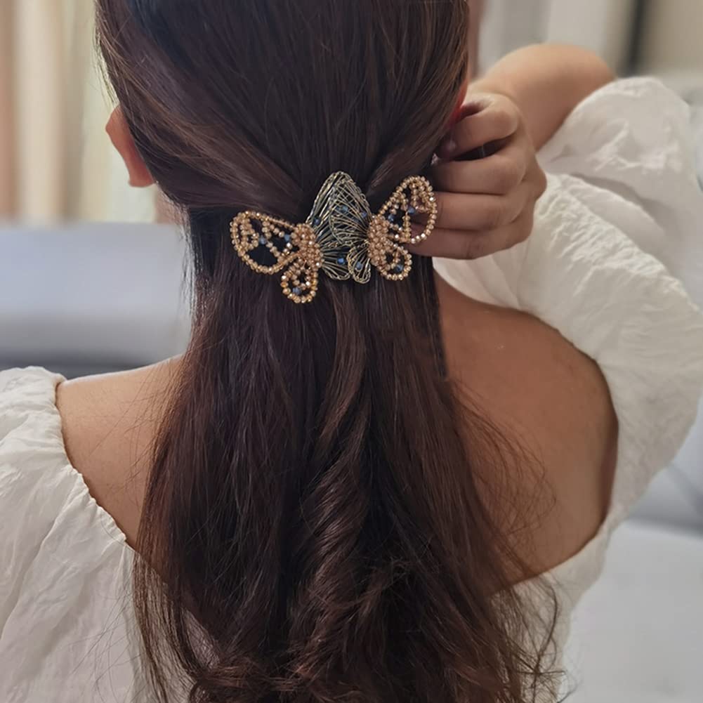 Cristallo strass fermagli per capelli cristallo farfalla fermaglio per capelli forte tenuta fermagli per capelli spessi sottili moda accessori per lo styling dei capelli