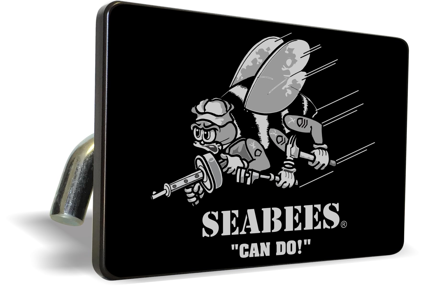 [Officially Licensed Product] - U.S. Navy Seabees - Premium Quality Anodized Billet Aluminum Laser Etched UV Resistant Metal Trailer/Tow Hitch Cover