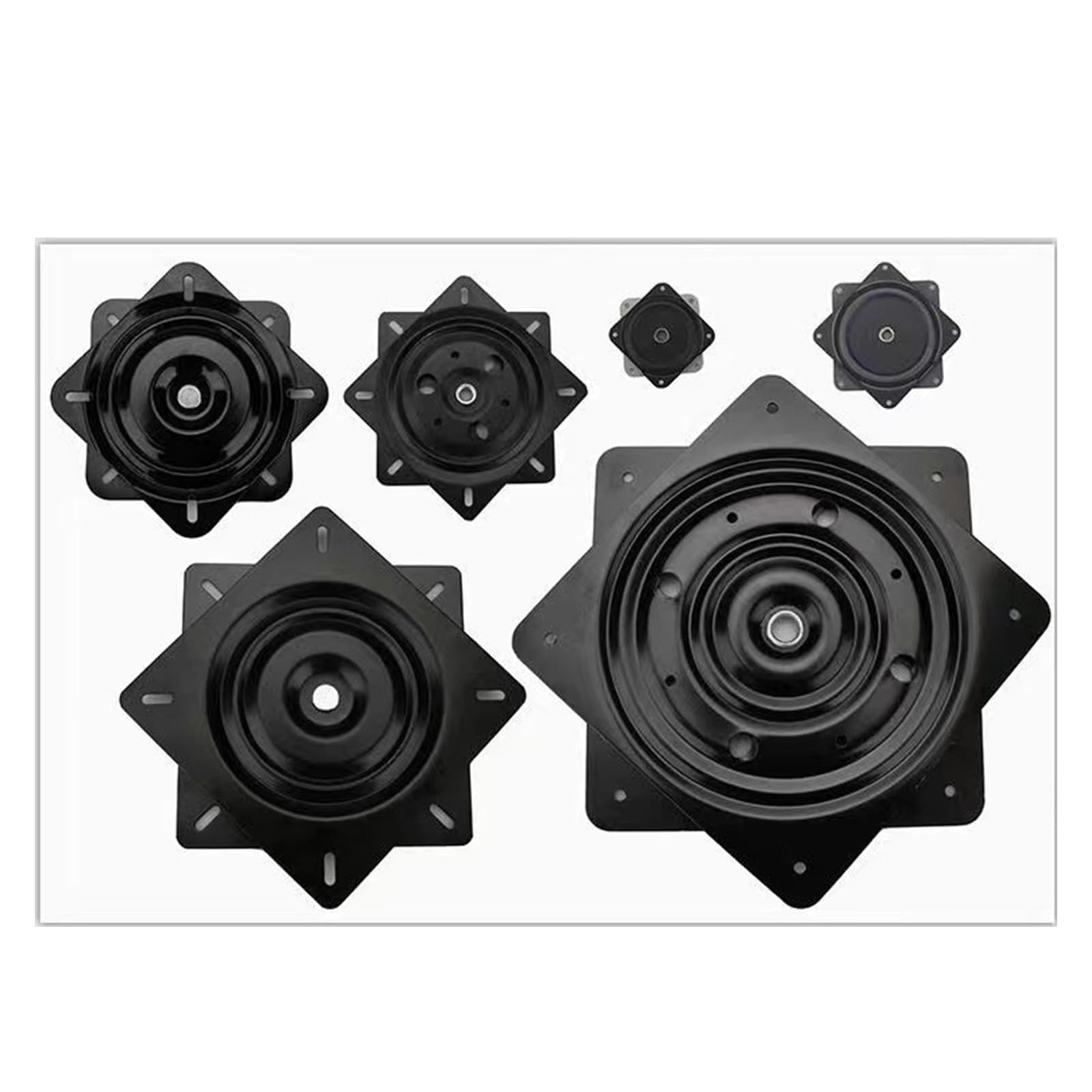 SINJEUN 4er-Set Drehplatten Für Barhocker – 360° Drehbar, Bis 136 Kg Belastbar, Schwarz