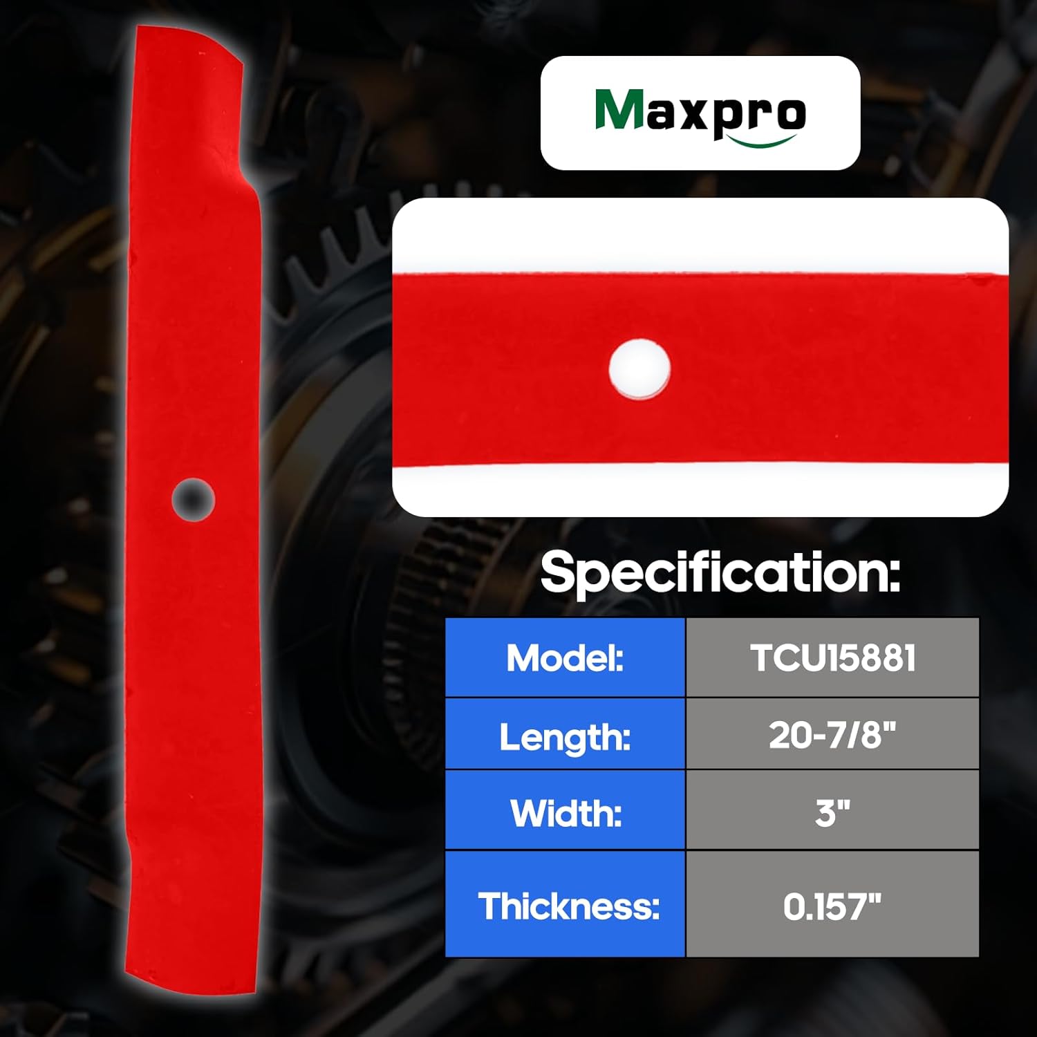 MAXPRO Mower Blades Fit for John Deere 60" Deck Lawnmower 737 757 4210 4310 Replaces M131958 M144196 M163983 TCU15881 (M128485)