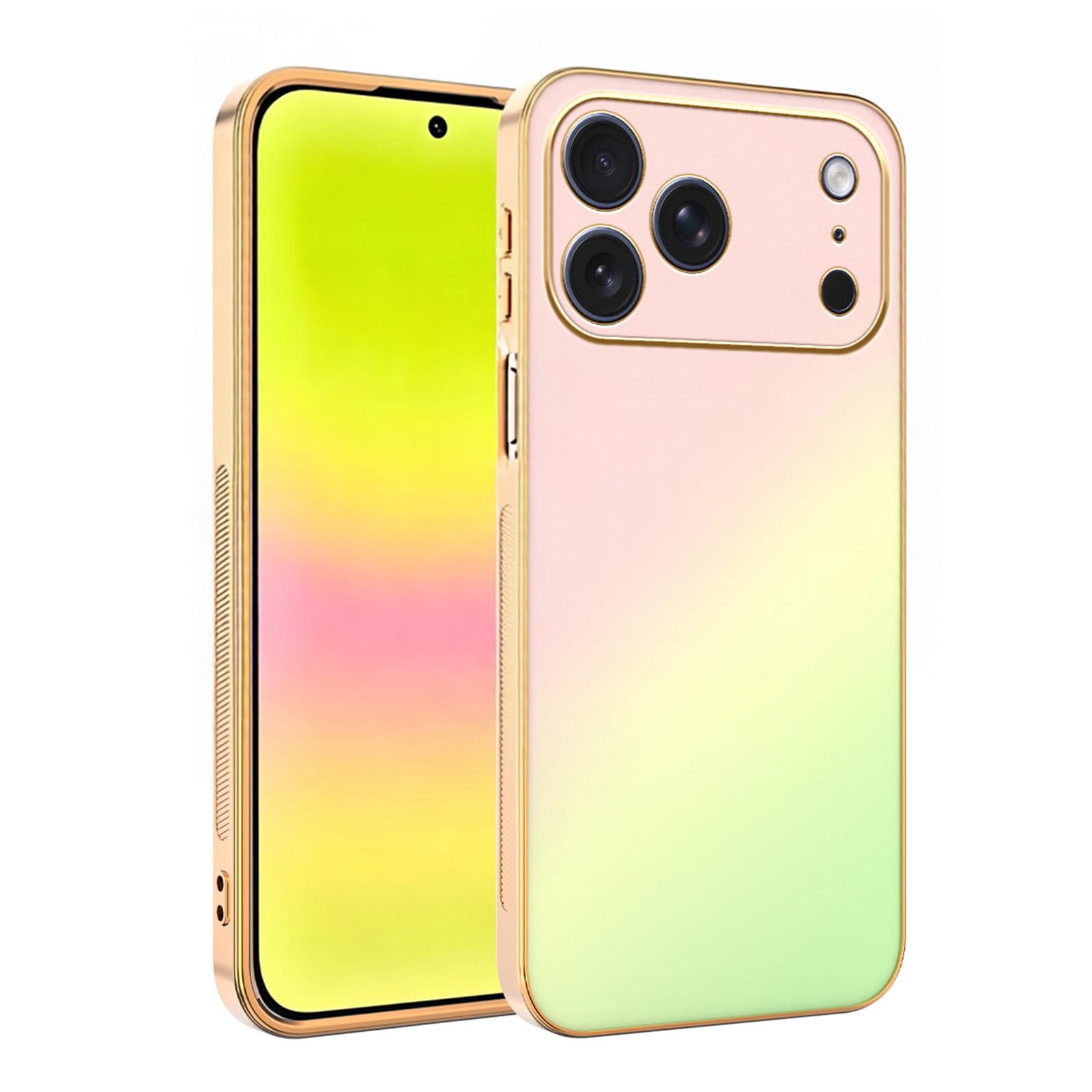 Sottile Custodia per iPhone 17 Pro Max/17 Pro/17 Air/17, Glassata Gradiente | Lusso Galvanizzazione Cornice Caso Completa Fotocamera Protezione Cover Compatibile con Ricarica Wireless