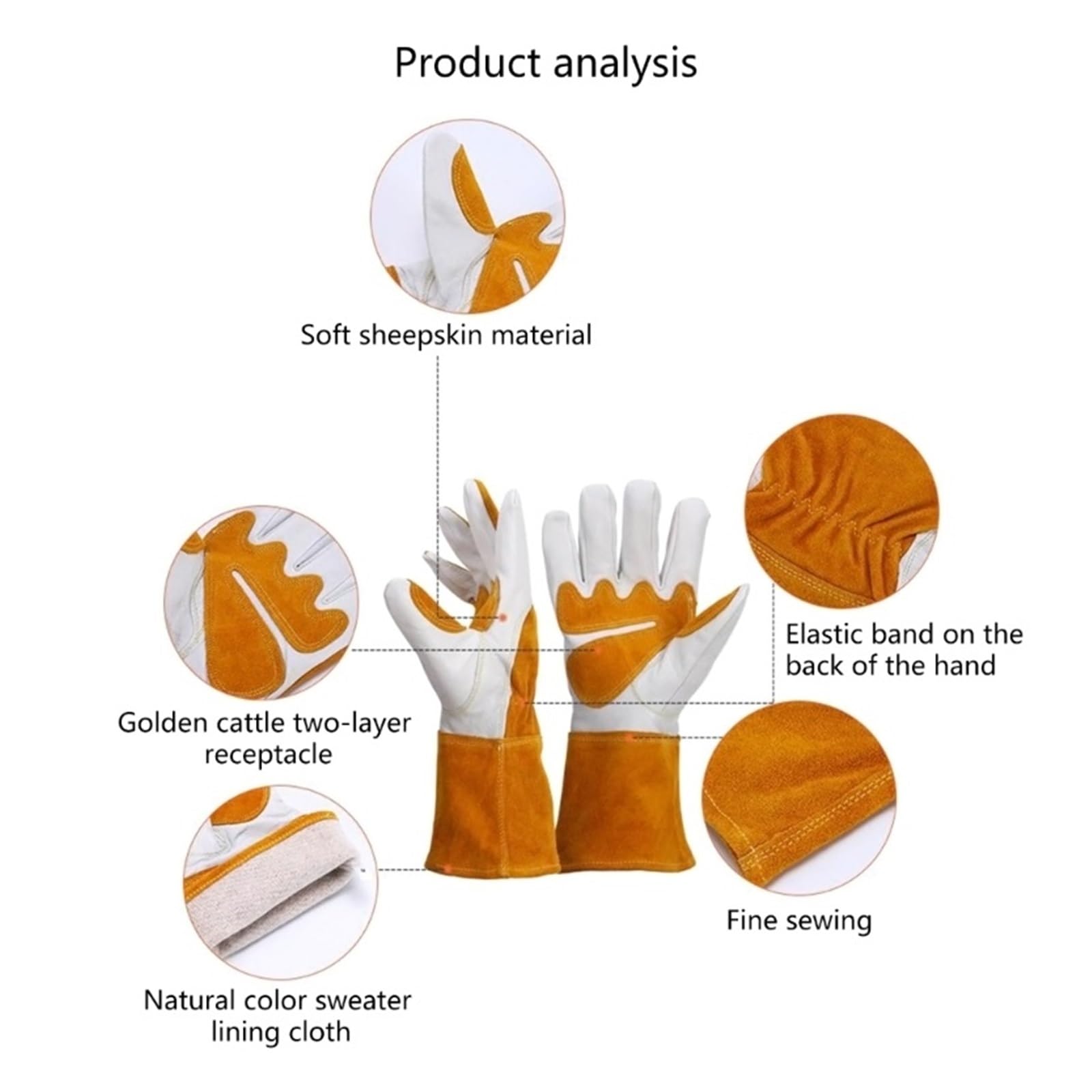 Gants De Travail Soudage, Mains Anti-épines, Anti-Perforation, Résistants À l'usure, Jardinage Unisexes Respirants Et Confortables(M)