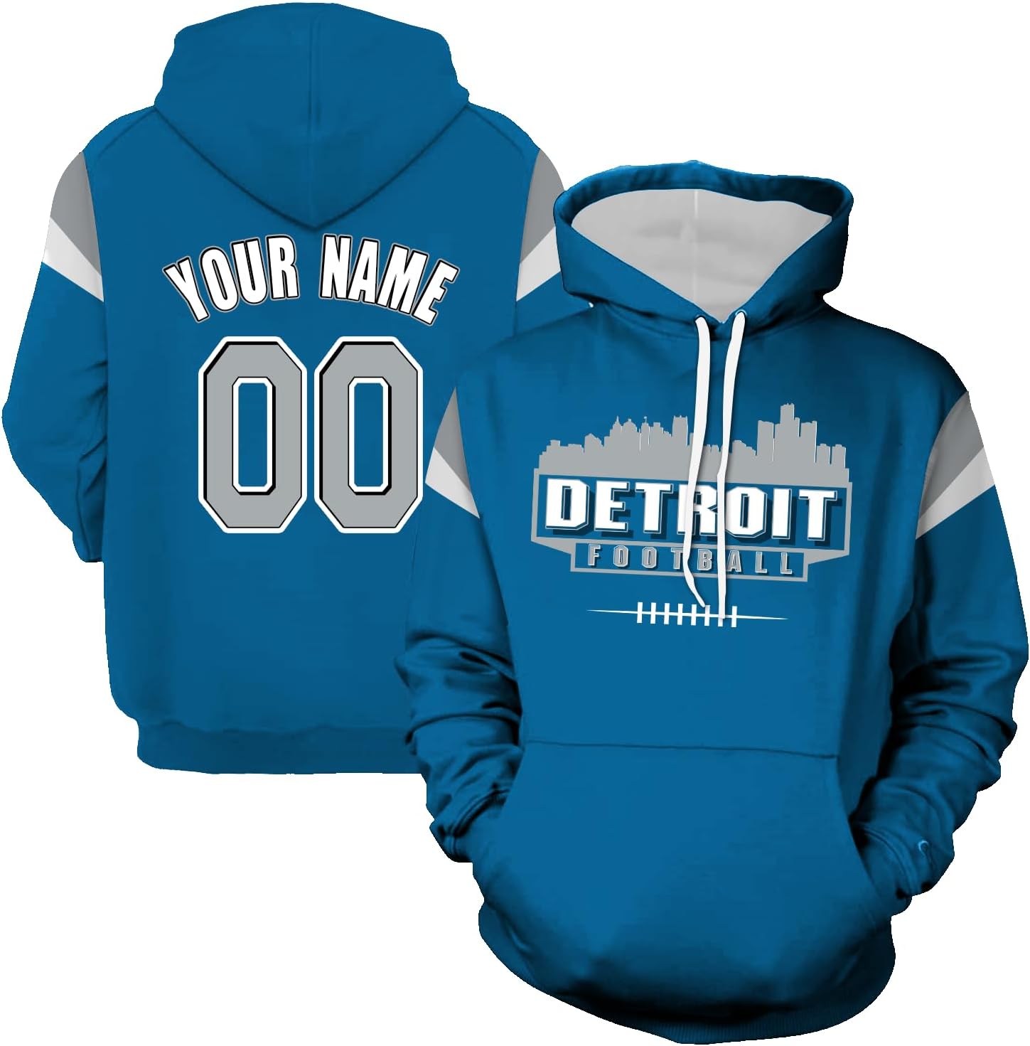 Custom Hoodies for Men Football City Gifts for Men Women Youth Fans Hooded Pullover Sweatershirt Name & Number