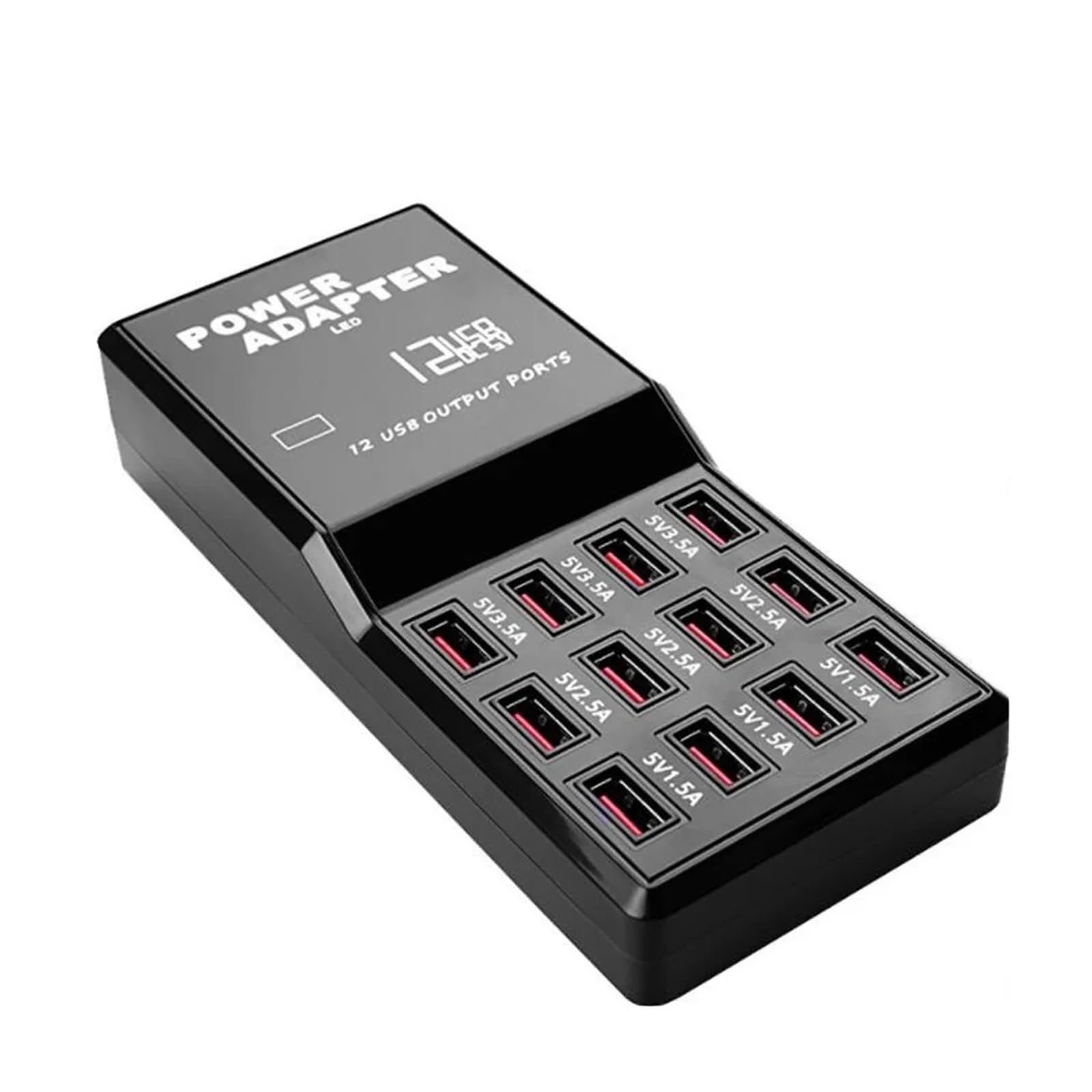 Rapide Chargeur, Station de Chargeur Hub Multi-Ports 60WUSB, 12 Ports, Chargeur Mural Intelligent, Station de Charge Rapide,Chargeur USB Voyage/Haute Vitesse