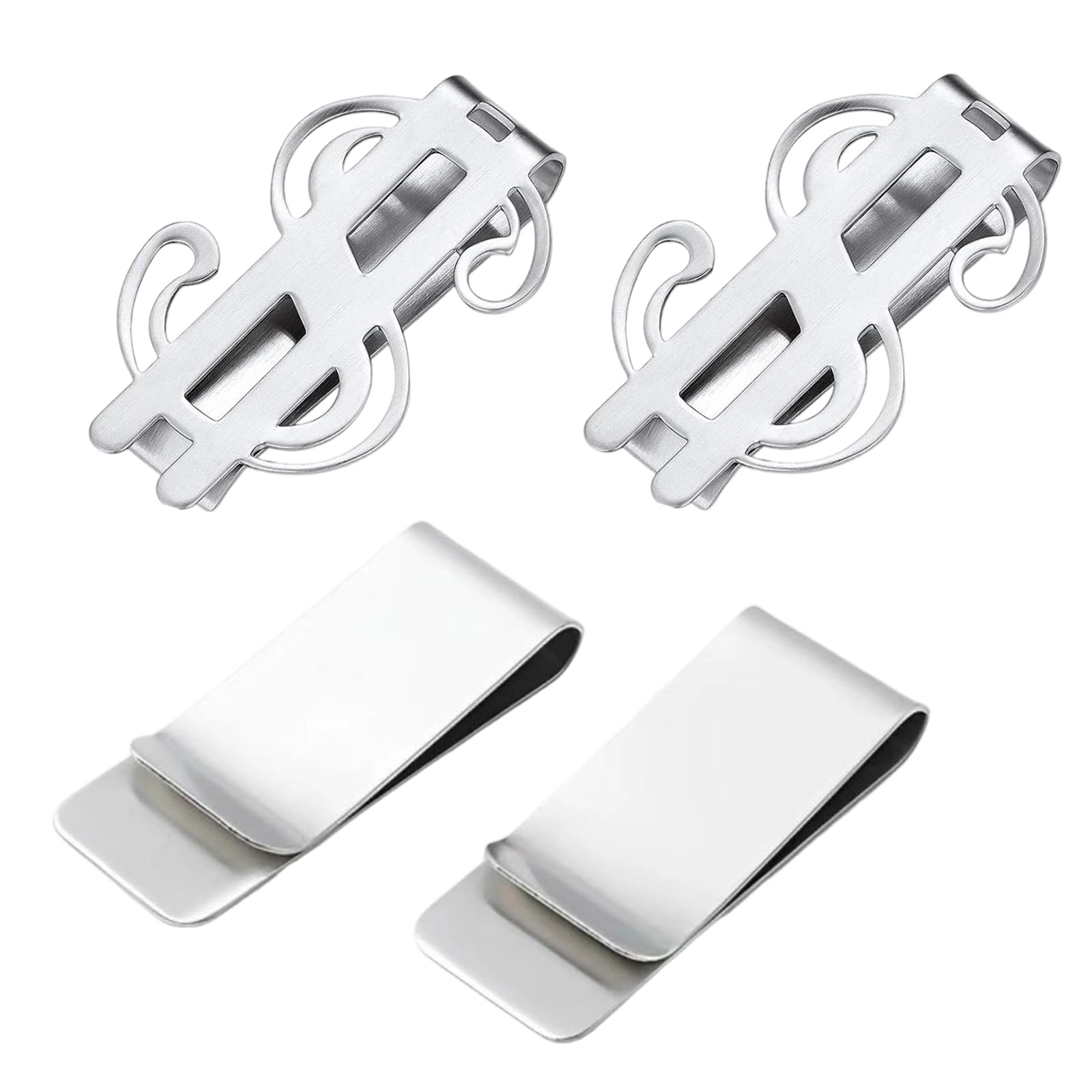 Money Clip, 4 Pack Metal Money Clips for Men, Classic Design, Money Holder for Business Professionals, Travel Essentials, Slim Minimalist Wallet Replacement